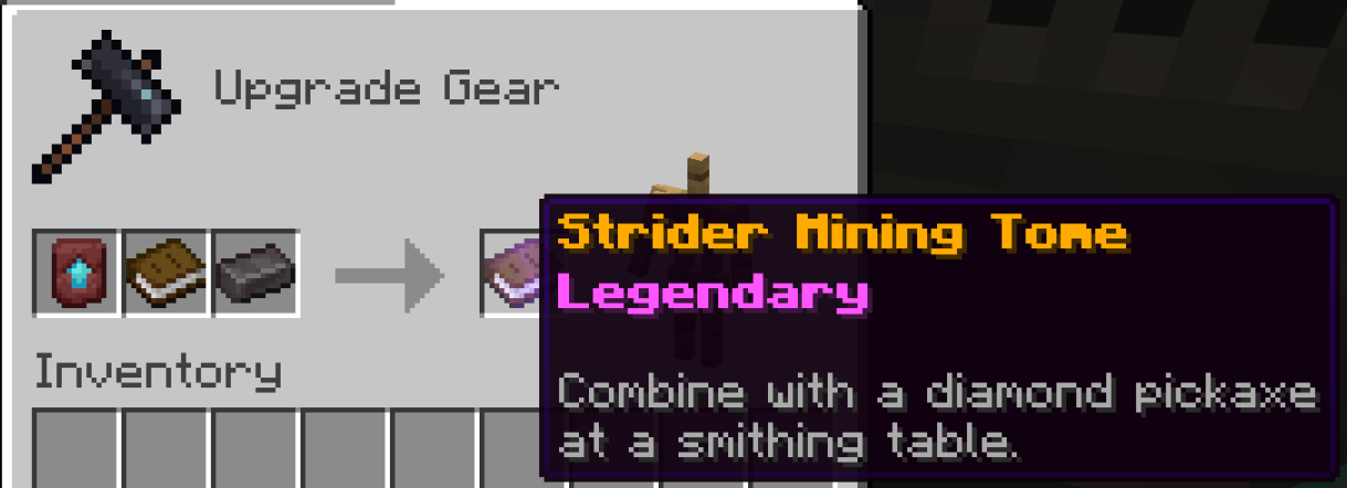 Smithing table: Strider Mining Tome recipe